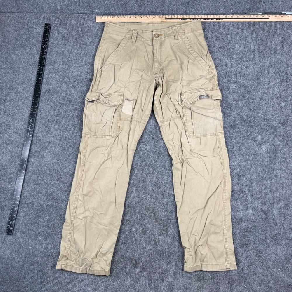 Wrangler Cargo Pants Mens Size 30x32 Tan Khaki Stretch Outdoor Utility 70ABWEW